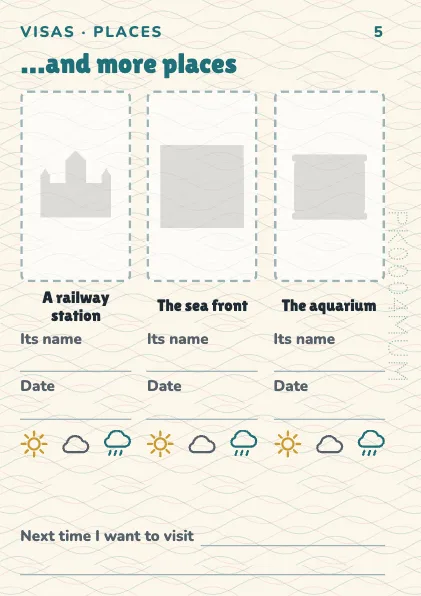 A page inside the passport, with spaces for three stickers
