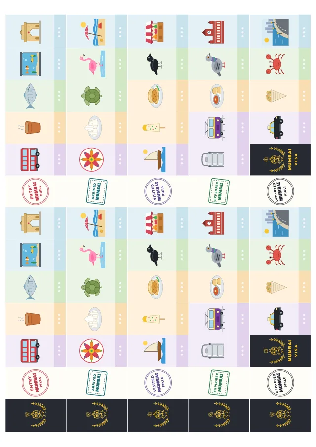 The sheet of 65 passport stickers