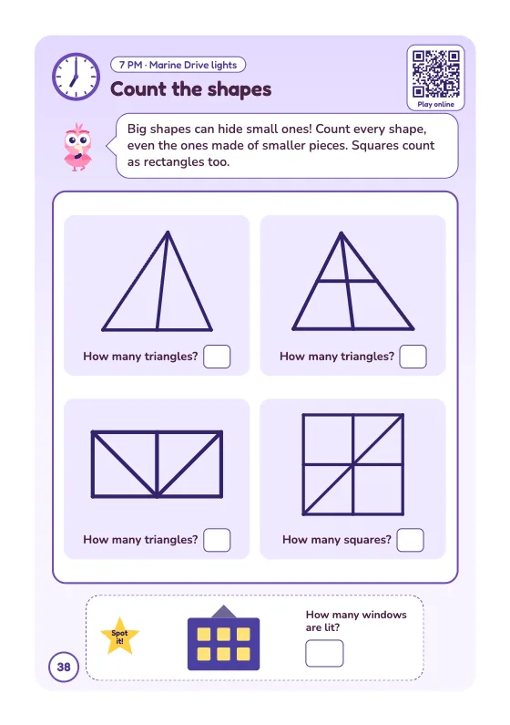 Book page 38: Count the shapes